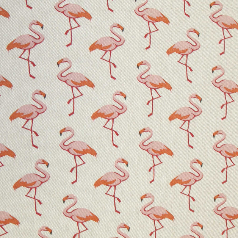 Printed Cotton FLAMANT Linen / Coral
